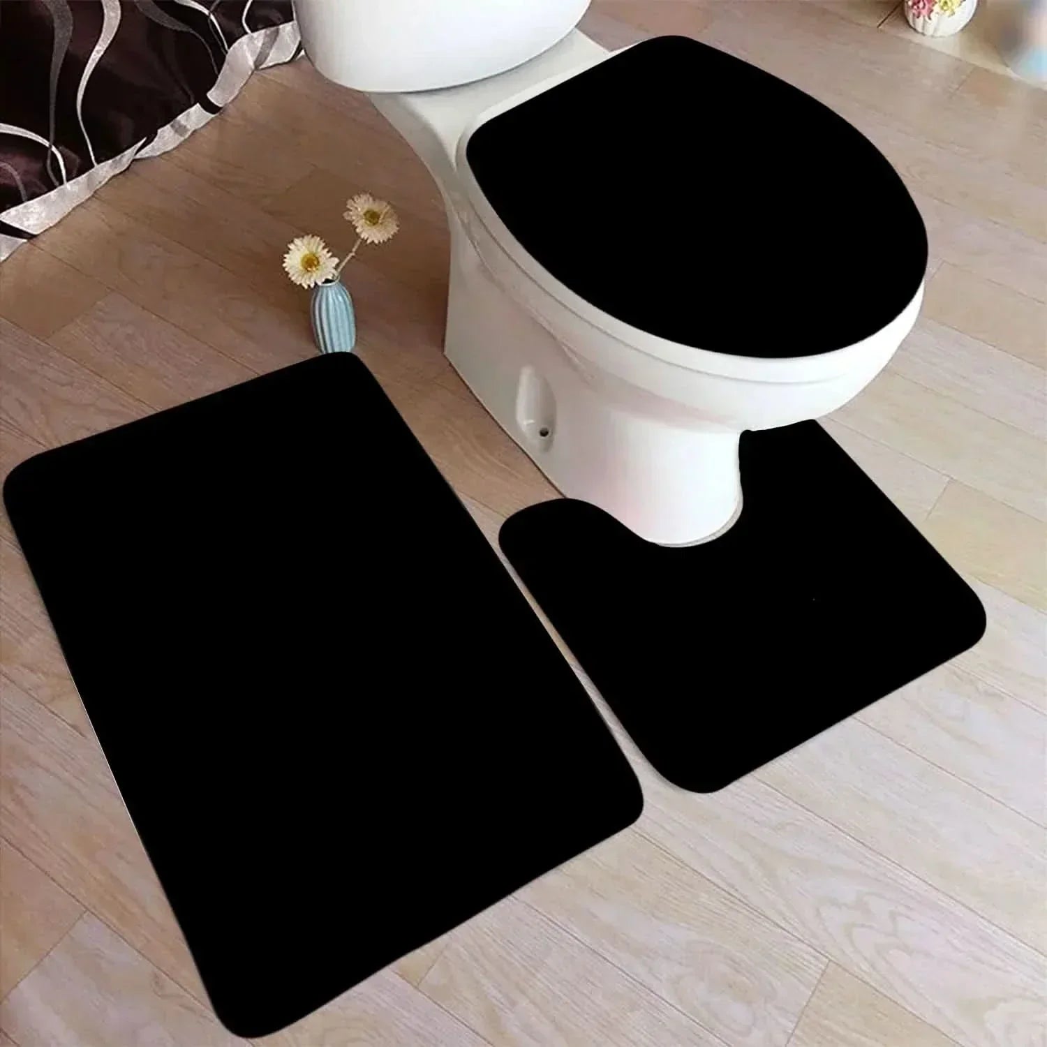 CozyMat baderomsmatte sett med flanelloverflate og sklisikker bakside for hjemmets sikkerhet