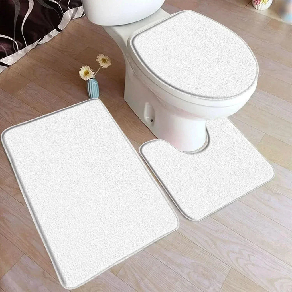 CozyMat baderomsmatte sett med flanelloverflate og sklisikker bakside for hjemmets sikkerhet