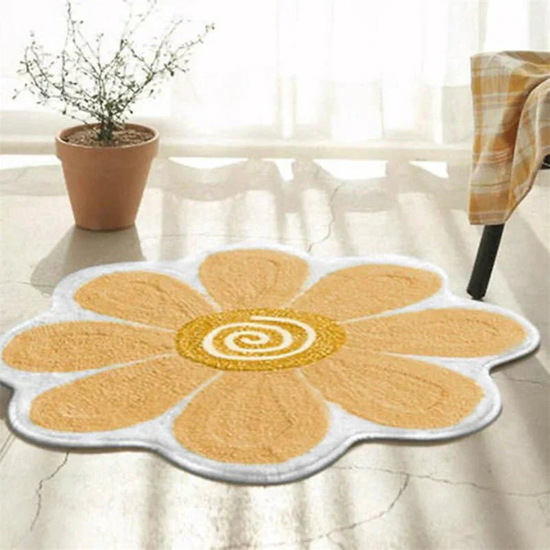 FLOWERGRIP שטיח נגד החלקה עם דוגמת פרחים לסלונים ומעברי כניסה