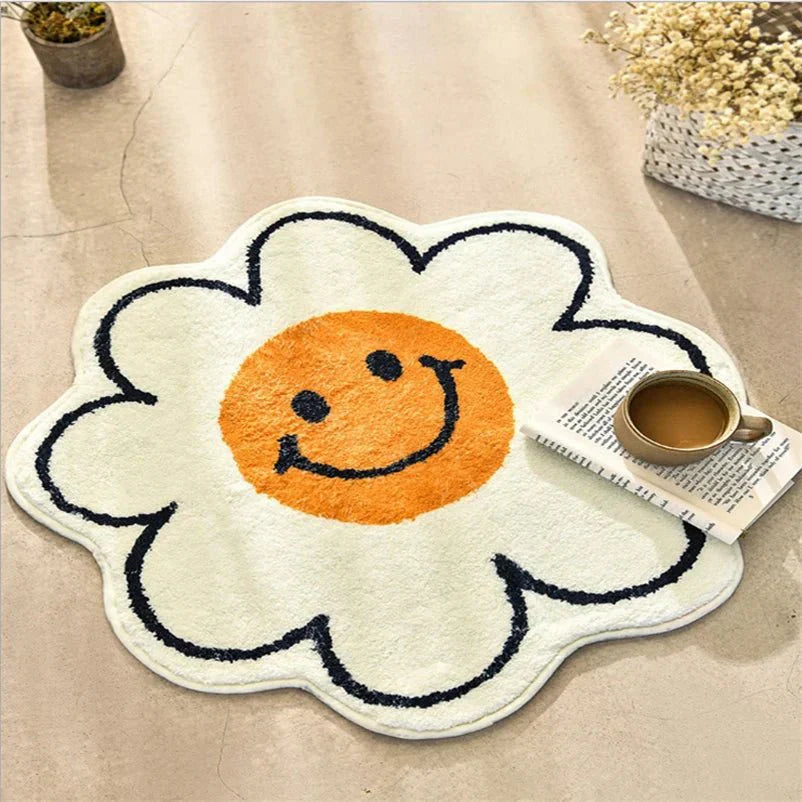 FLOWERGRIP שטיח נגד החלקה עם דוגמת פרחים לסלונים ומעברי כניסה