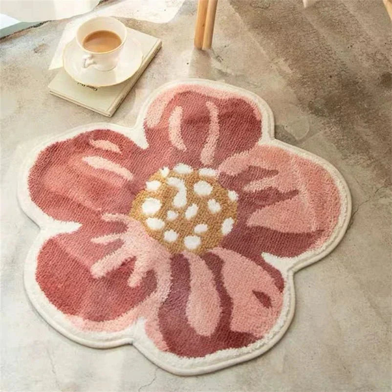 FLOWERGRIP שטיח נגד החלקה עם דוגמת פרחים לסלונים ומעברי כניסה