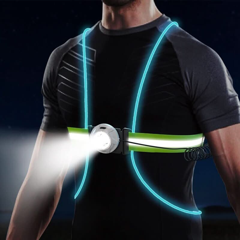 LumaSafe LED bezpečnostní vesta pro běžce, 6 barevných světelných režimů, nastavitelná viditelnost