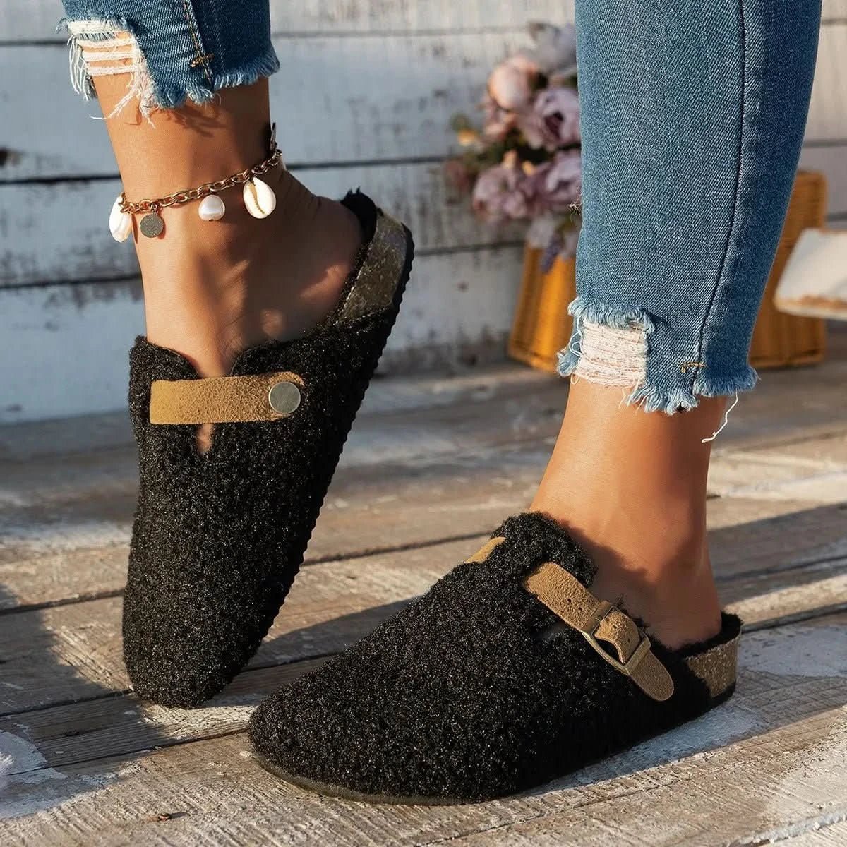 AuroraLux Sheepskin Slippers With Ultra Soft Wool Lining For Cold Winters
