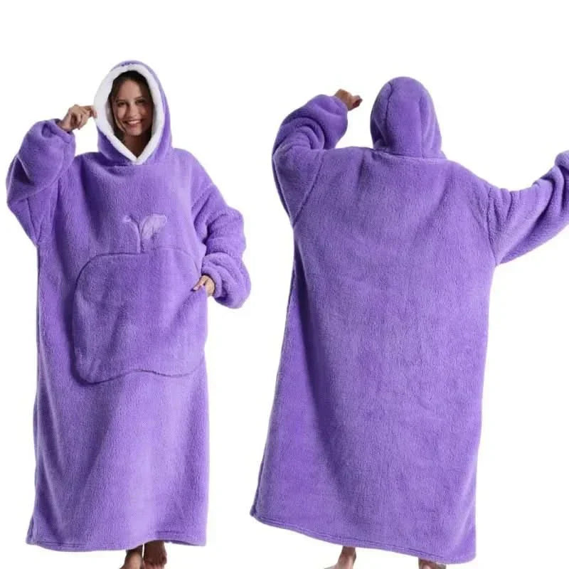 Bluza z polaru oversize z przytulnym kapturem dla maksymalnego komfortu w domu