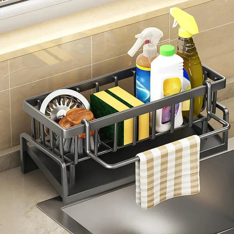 CLEANSINK Sink Organizer With Drainage And Metal Frame