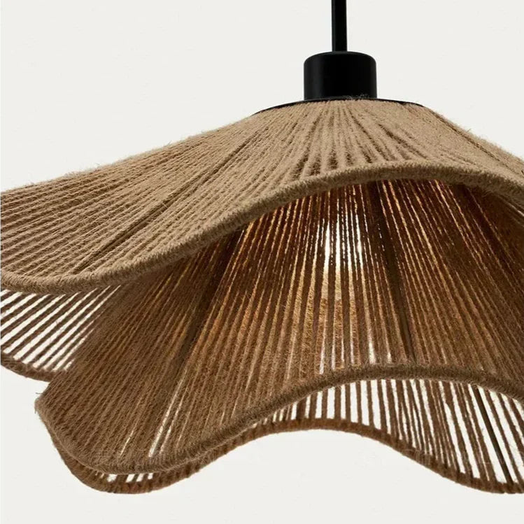 Tidecrest | Natural Finish Jute Pendant Lamp For Boho Rustic Interiors