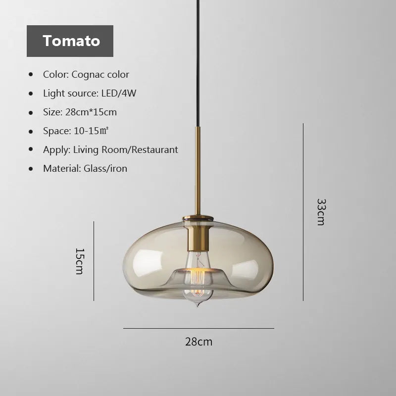 Skleněné závěsné svítidlo v severském průmyslovém stylu, moderní luxusní LED
