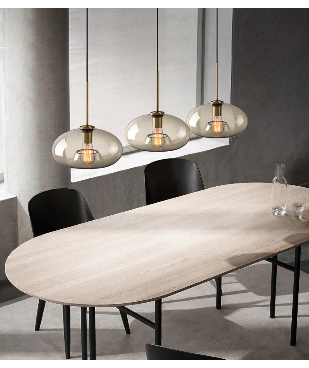 Skleněné závěsné svítidlo v severském průmyslovém stylu, moderní luxusní LED