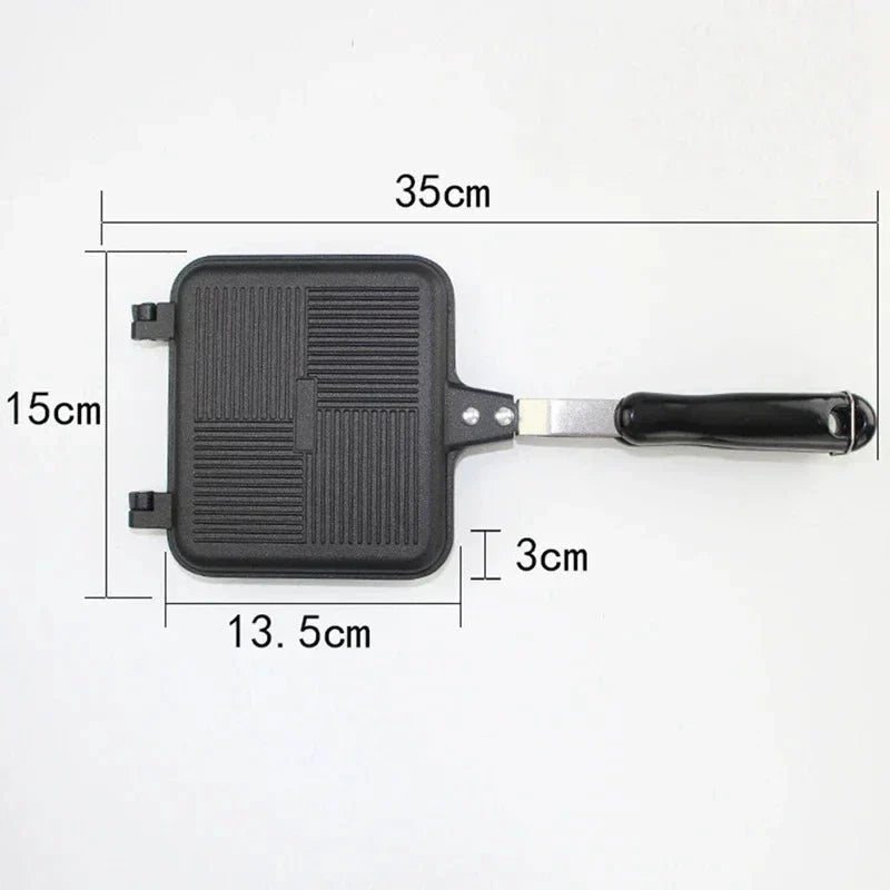 Sartén para sándwich NovaPan antiadherente de doble cara, aleación de aluminio 35x15 cm