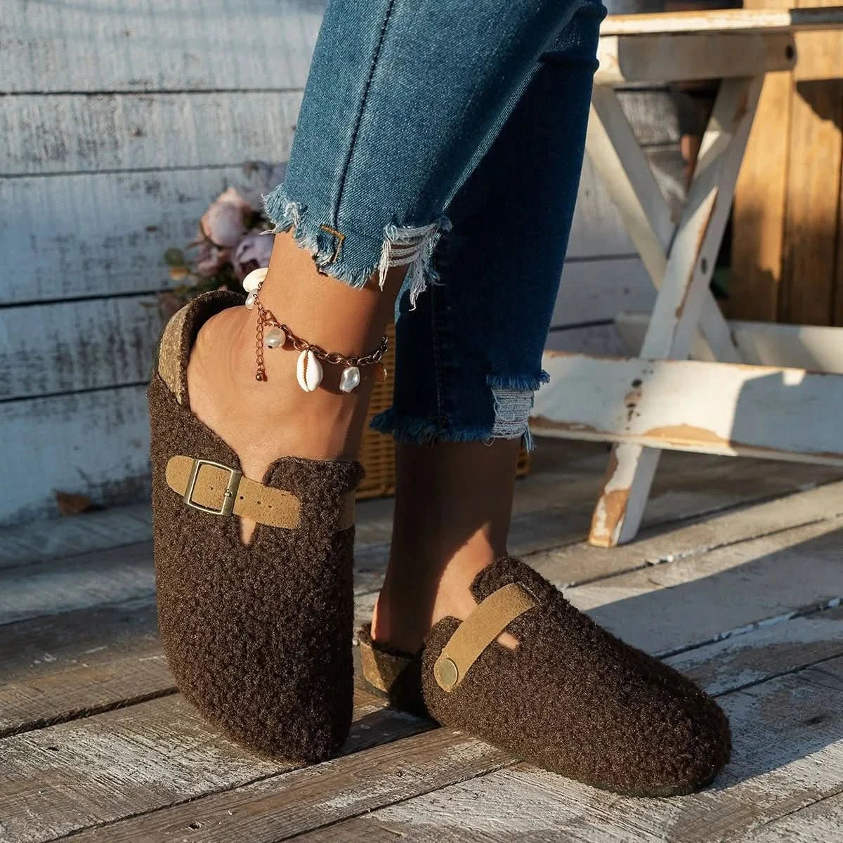 AuroraLux Sheepskin Slippers With Ultra Soft Wool Lining For Cold Winters