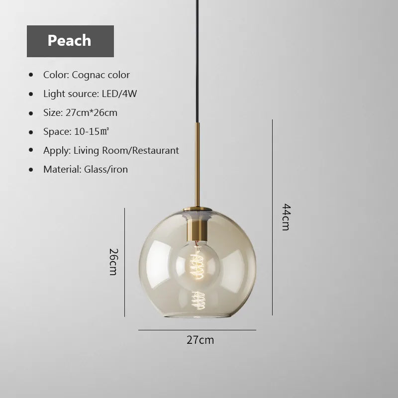 Skleněné závěsné svítidlo v severském průmyslovém stylu, moderní luxusní LED