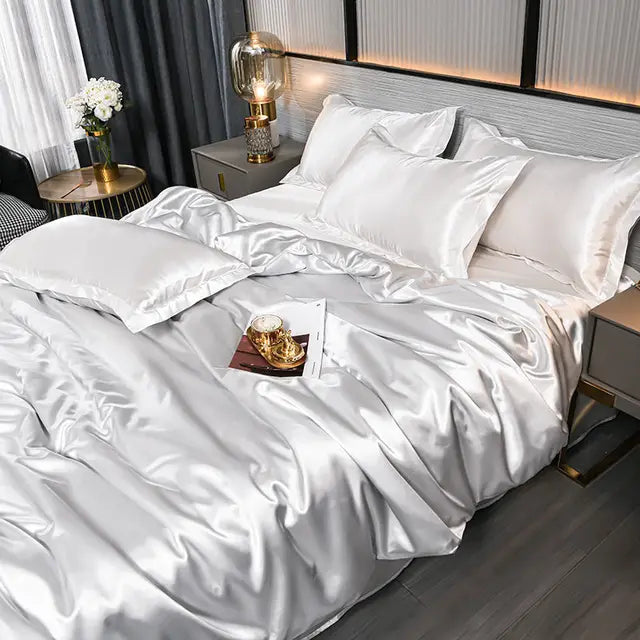 Lunara Satin Duvet Cover by Orntli Elegant Luxury Bedding