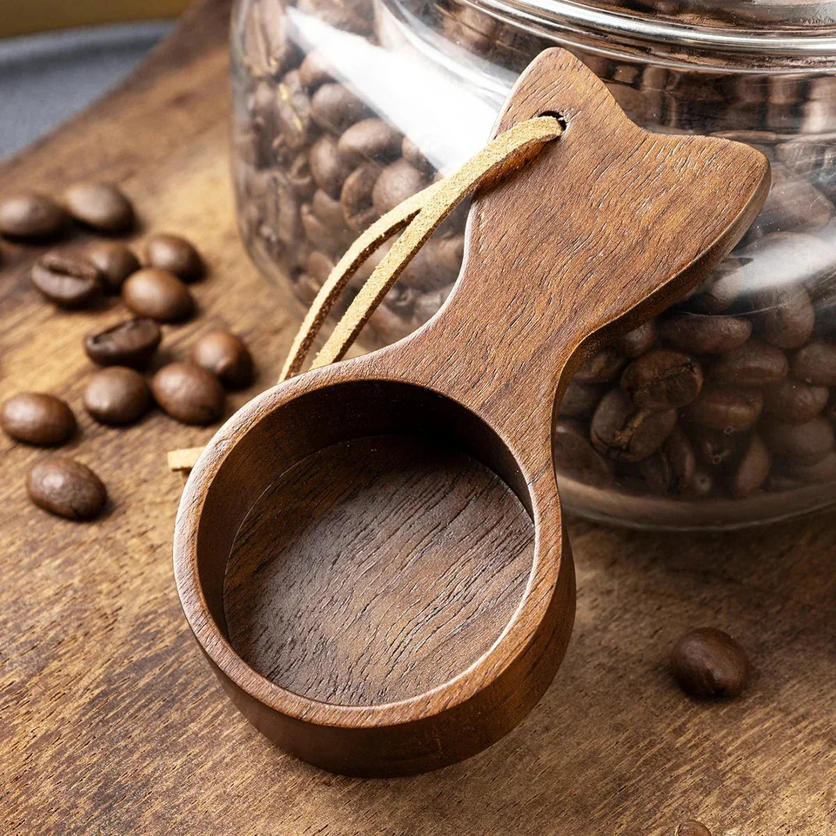 Aromora Træ Køkkenske til Måling af Kaffebønner