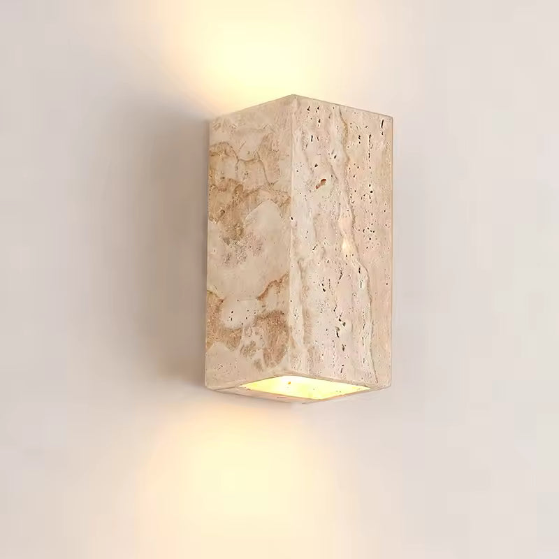 Travertin Opp Og Ned Utendørs Vegglampe Naturlig Stein LED Utvendig Vegglampe IP65