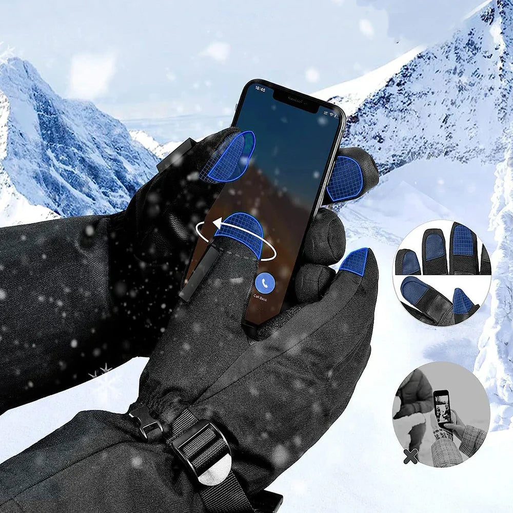 Beheizbare Motorradhandschuhe – Winterwasserdicht, Touchscreen-fähig, wiederaufladbare Thermohandschuhe