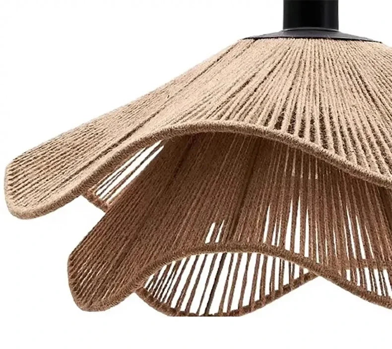 Tidecrest | Natural Finish Jute Pendant Lamp For Boho Rustic Interiors