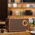 2024 Retro Træ Bluetooth Højttaler - Stilfuld Bærbar Stereo til Hjem, Camping og Rejser