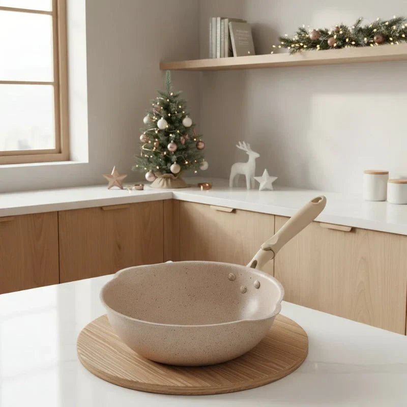 Maifanstein Dyp Nonstick Wokpanne fra StoneNova for Sunn Hjemmekoking