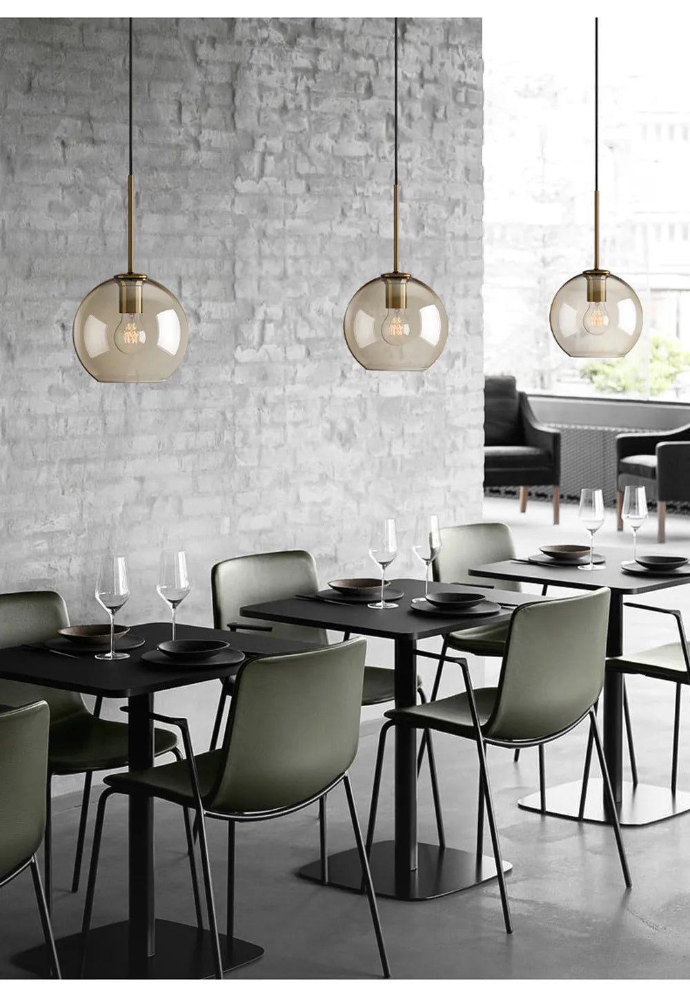 Skleněné závěsné svítidlo v severském průmyslovém stylu, moderní luxusní LED