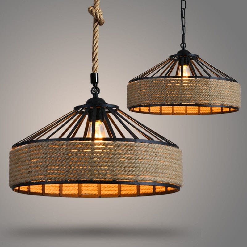 Ropehaven Lampa Wisząca z Metalowym Kloszem w Stylu Vintage z Efektem Postarzania
