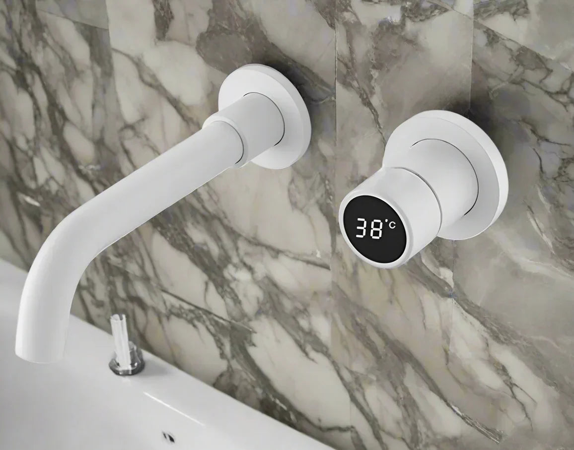 Ferond Black Brass Digital Display Bathroom Faucet – Dual-Control Cold & Hot Basin Faucet
