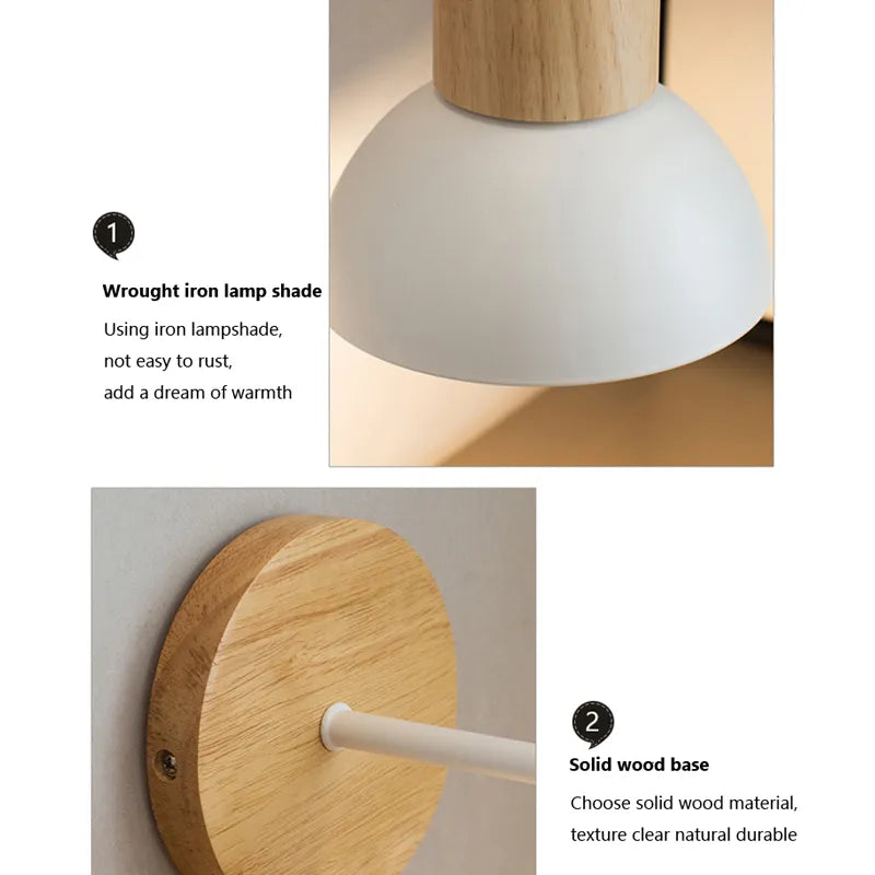 Liora Northwind Fugleformet silhuett Nordisk tre vegglampe med justerbar LED-arm