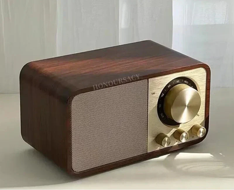Nostalgisk Bluetooth-højttaler - Retro trådløs subwoofer i træ med Bluetooth 5.0