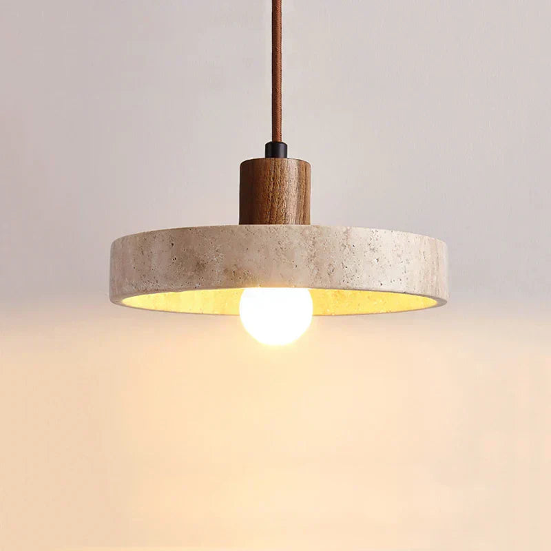 Elaraa Collezione di Lampade a Sospensione LED con Finitura in Travertino