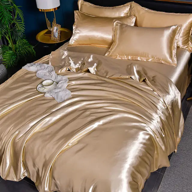 Lunara Satin Duvet Cover by Orntli Elegant Luxury Bedding