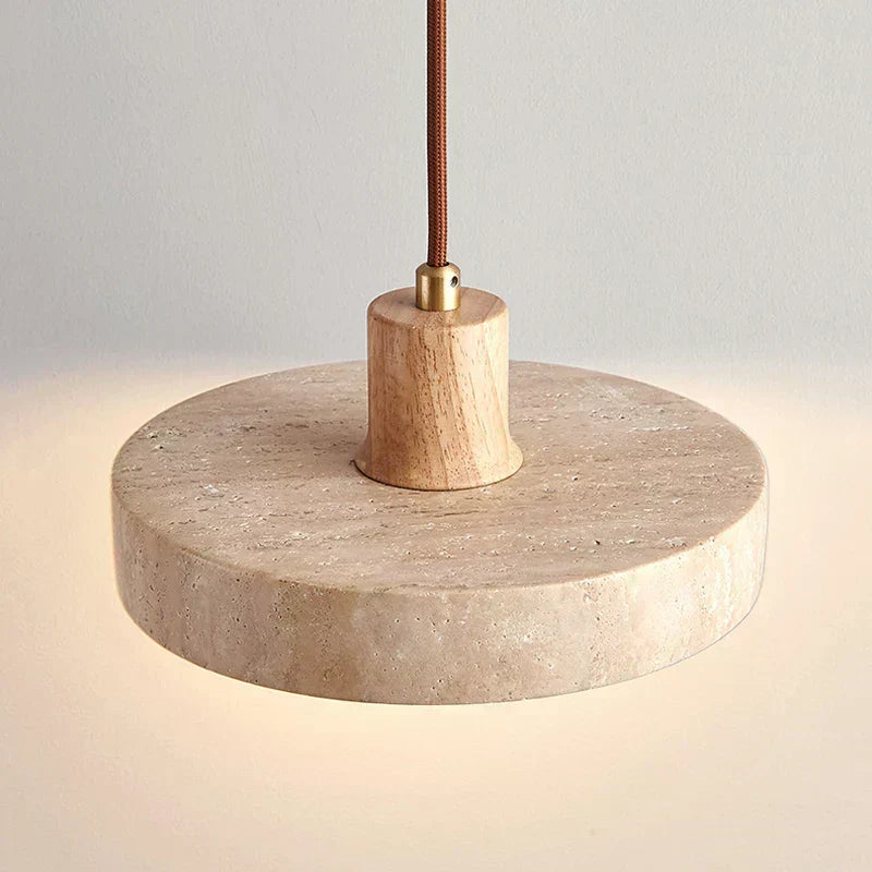 Elaraa Collezione di Lampade a Sospensione LED con Finitura in Travertino