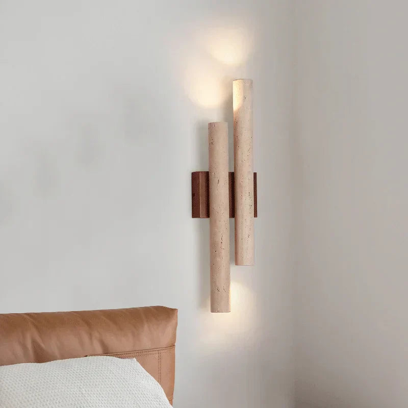 TerraLume sárga travertin fali lámpa G9 LED érintőkapcsolóval