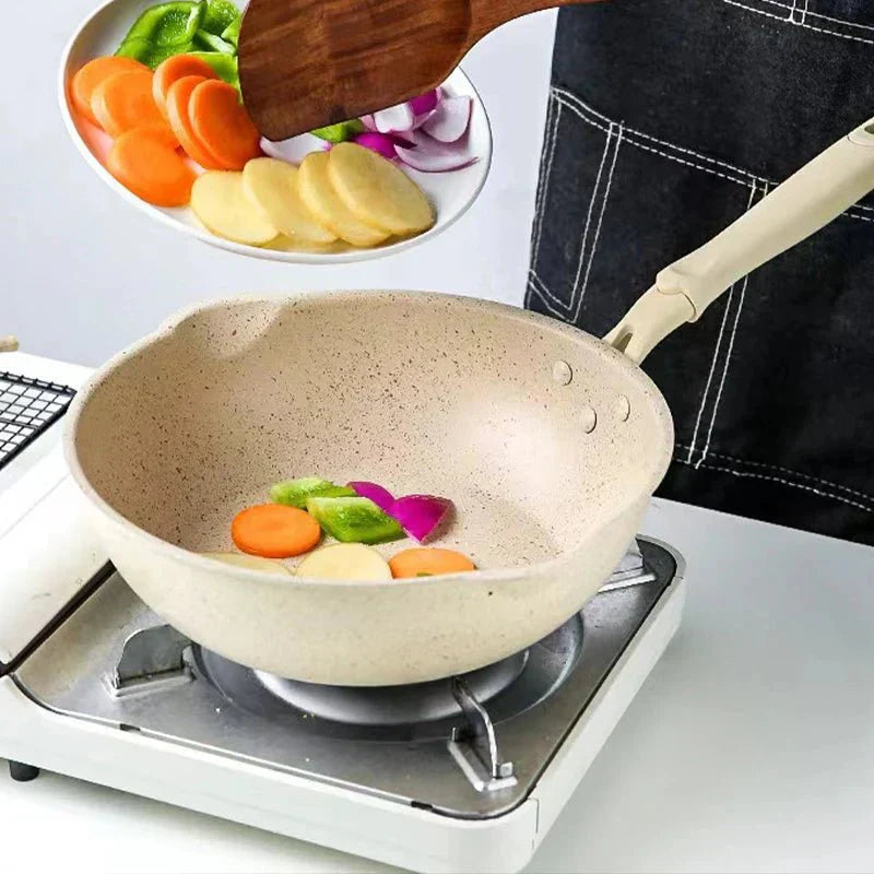 Maifanstein Dyp Nonstick Wokpanne fra StoneNova for Sunn Hjemmekoking