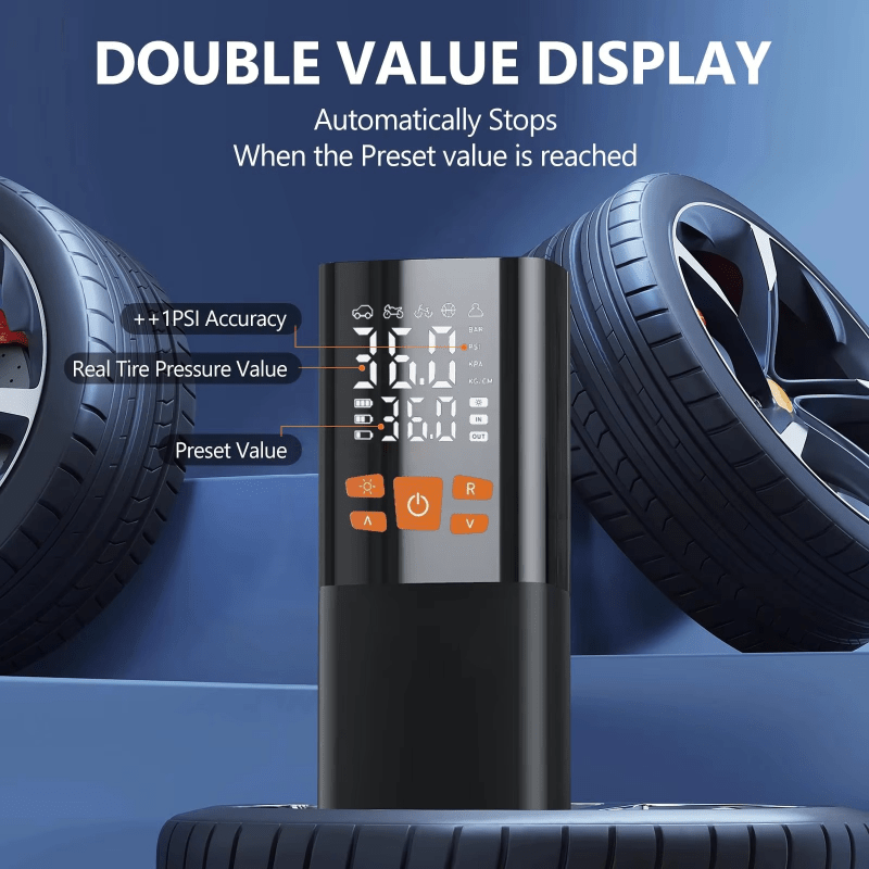 Compresseur d'air portable sans fil VoltAir 180 PSI avec affichage numérique pour voitures
