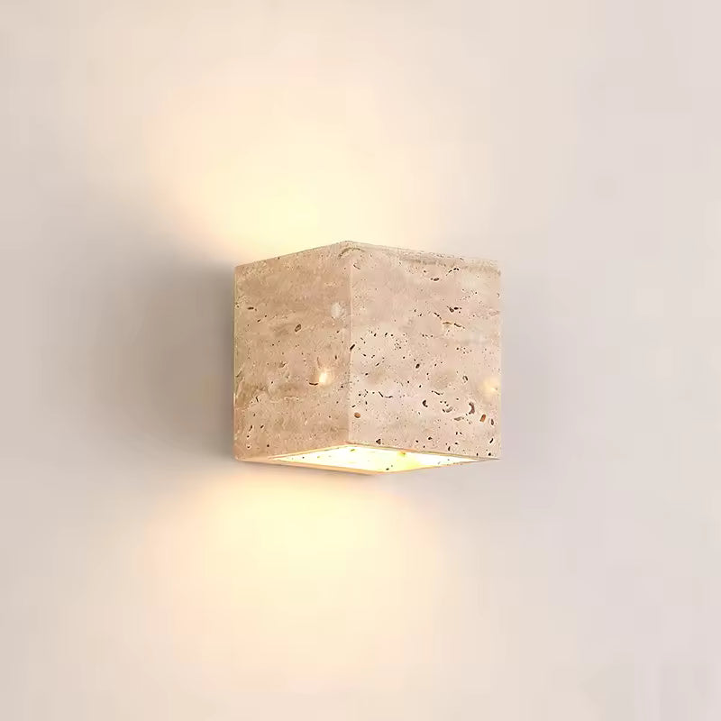 Travertin Opp Og Ned Utendørs Vegglampe Naturlig Stein LED Utvendig Vegglampe IP65