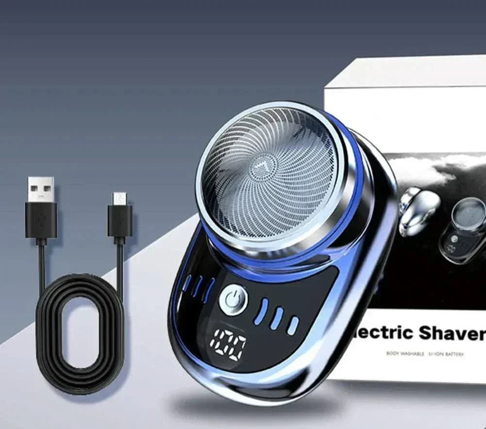 NovaTrim Mini Barberhøvel For Reise USB Oppladbar Med Digitalt Batterivisning