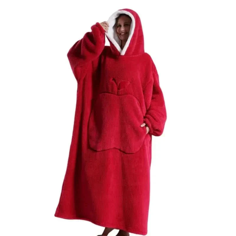 Bluza z polaru oversize z przytulnym kapturem dla maksymalnego komfortu w domu