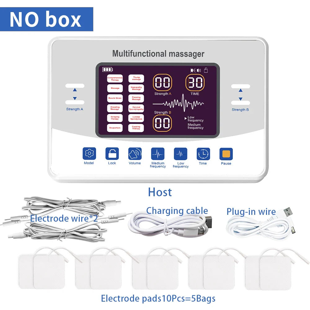 4-Channel TENS & EMS Rechargeable Muscle Stimulator with 15 Modes & 30 Intensity Levels