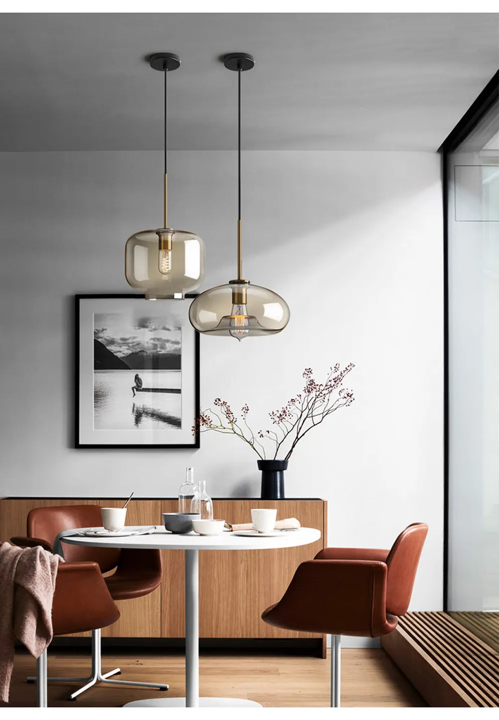 Skleněné závěsné svítidlo v severském průmyslovém stylu, moderní luxusní LED