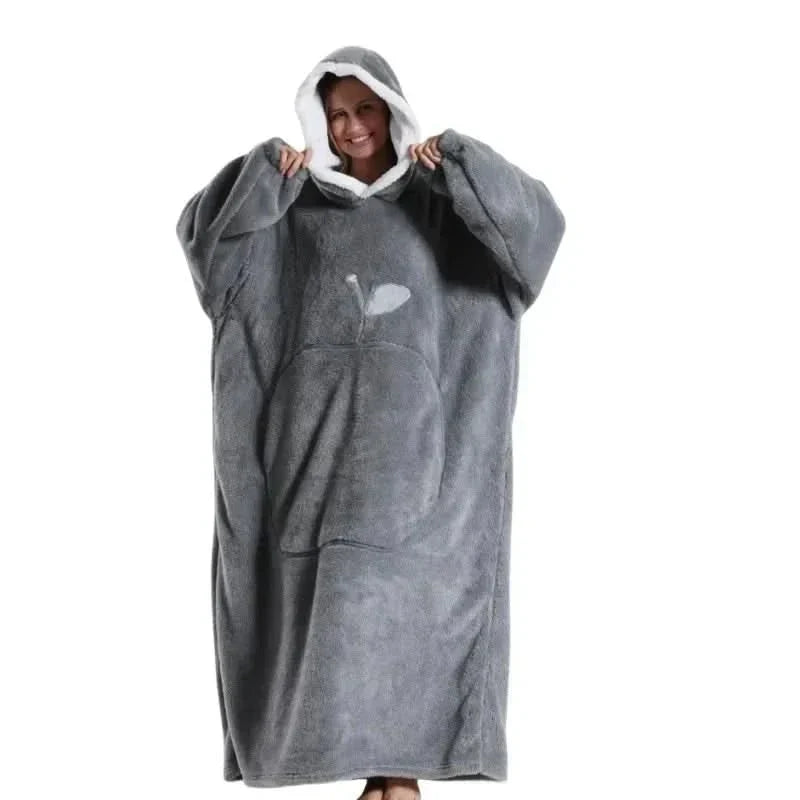 Bluza z polaru oversize z przytulnym kapturem dla maksymalnego komfortu w domu