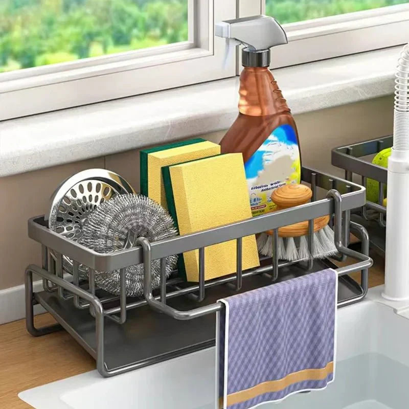 CLEANSINK Sink Organizer With Drainage And Metal Frame