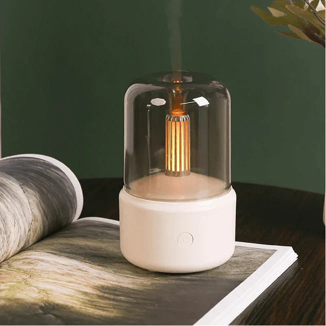 AROMELLE LED-diffuser med realistisk flammeeffekt til spa-lignende hjemmekomfort