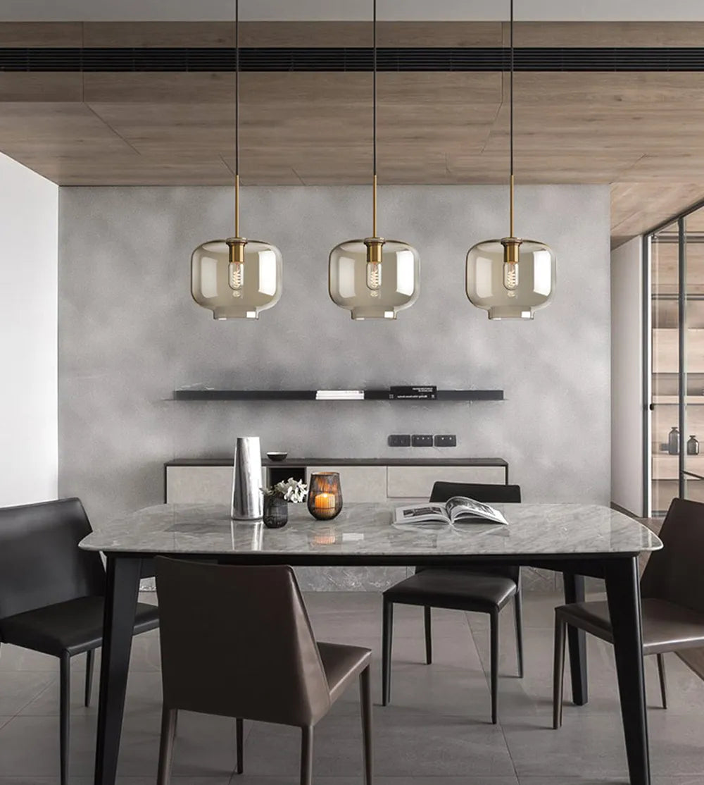 Skleněné závěsné svítidlo v severském průmyslovém stylu, moderní luxusní LED