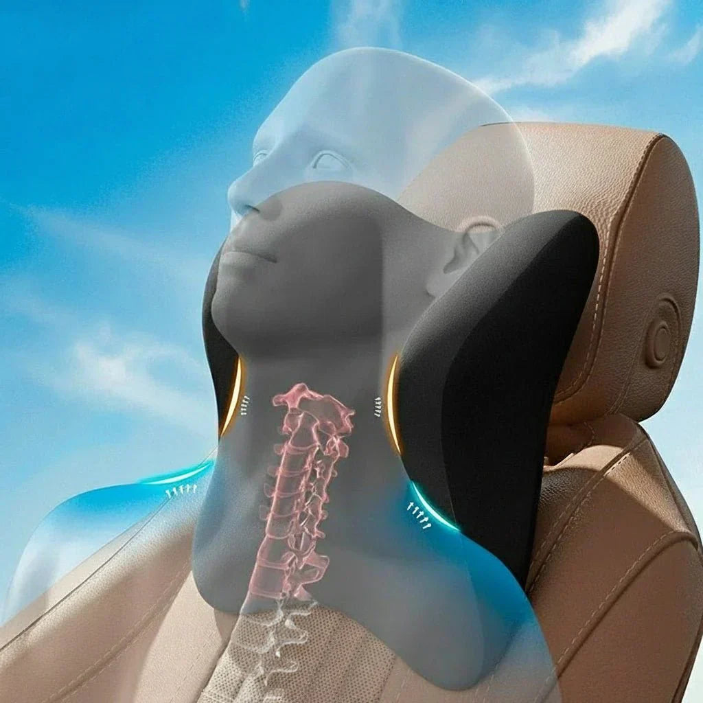 NovaNest Minne-skum Bilhodepute for Ergonomisk Korsrygg- og Reise Komfort