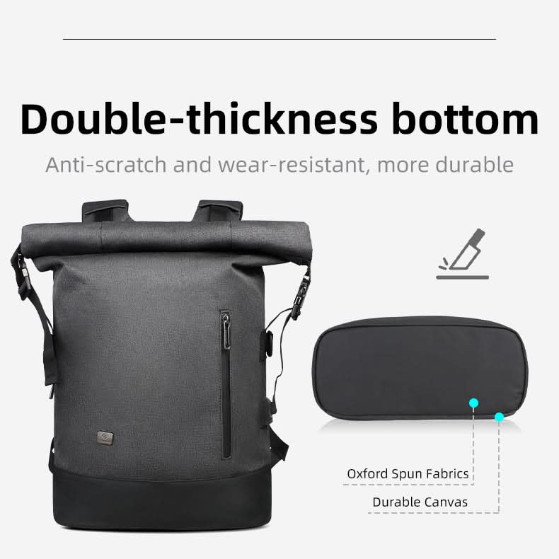 CityTrail Rolltop-ryggsekk med USB-port for utendørs bruk