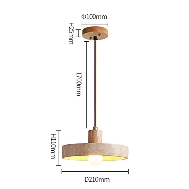 Elaraa Collezione di Lampade a Sospensione LED con Finitura in Travertino