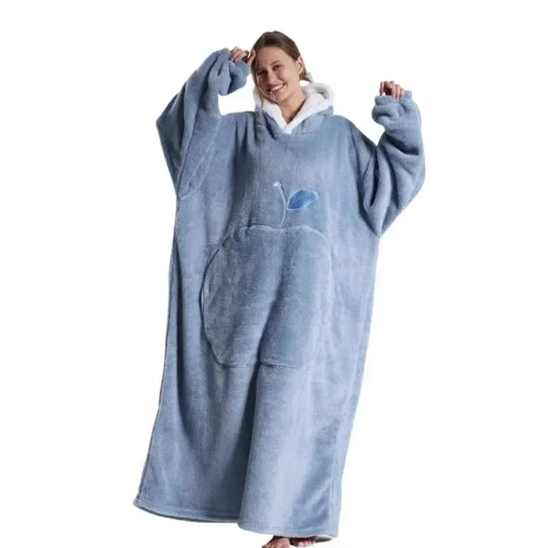 Bluza z polaru oversize z przytulnym kapturem dla maksymalnego komfortu w domu