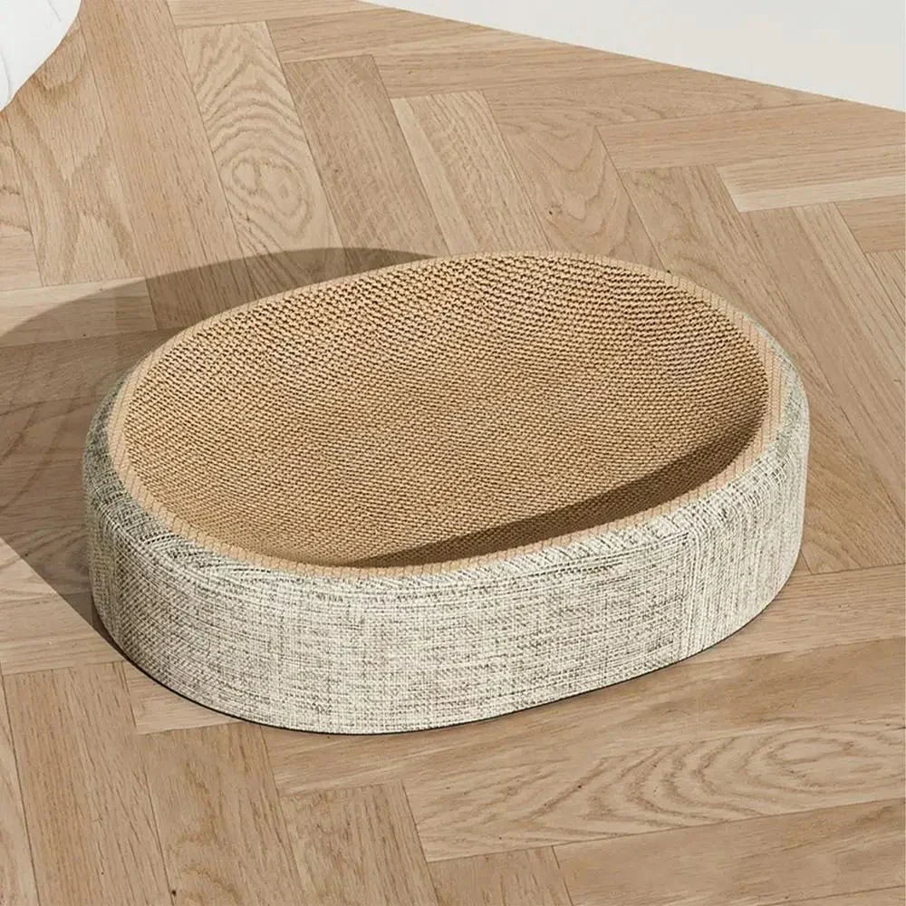 NuzzleNest Braided Oval Sisal Cat Lounger For Scratching And Cozy Sleep For Cats