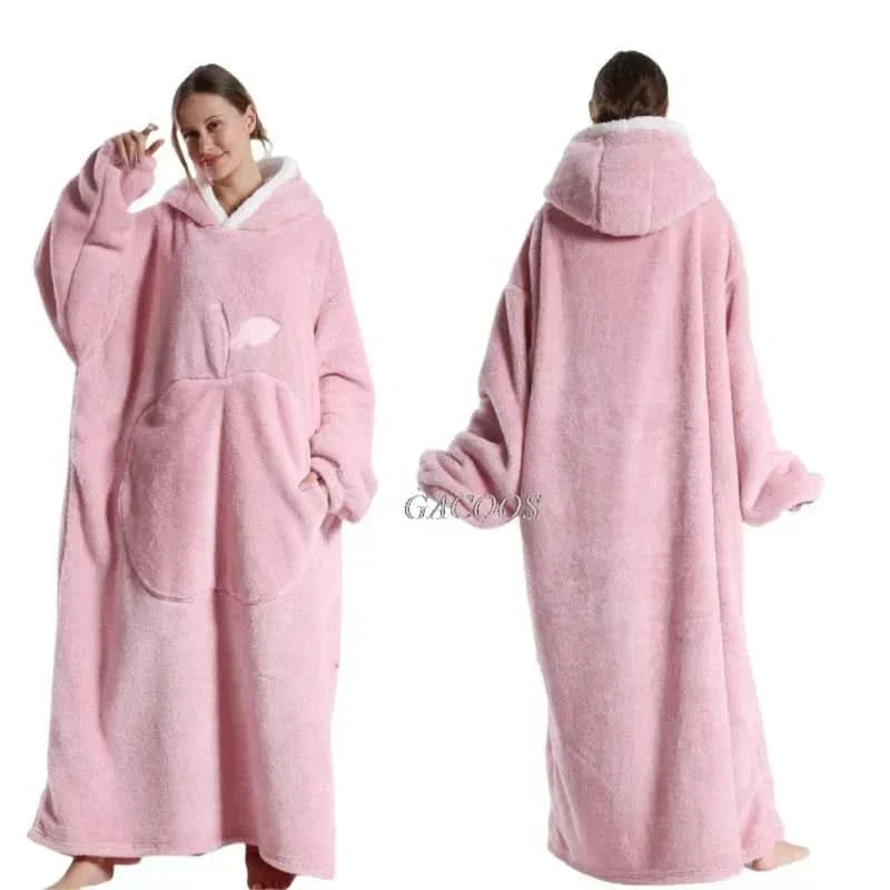 Bluza z polaru oversize z przytulnym kapturem dla maksymalnego komfortu w domu