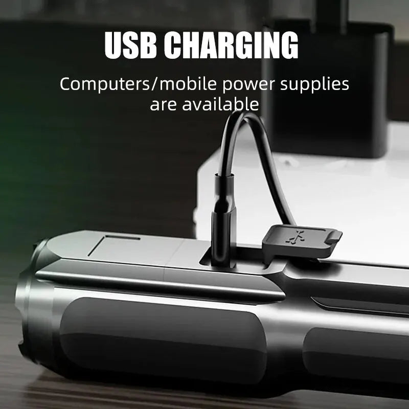 ブライトパルス LED懐中電灯 100000ルーメン USB充電 ズーム 防水 アウトドア用