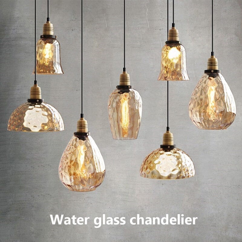 Luminara Vintage Borostyán Üveg Függeszték Meleg LED Fénnyel
